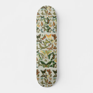 Vintage Butterfly Moth Pattern Print Skateboard