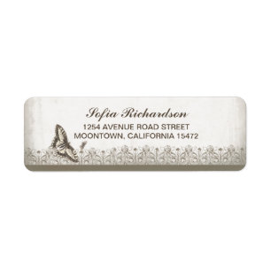 vintage butterfly old address labels
