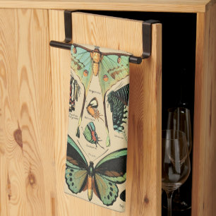 Vintage Butterfly Papillon Old Illustration Art Tea Towel