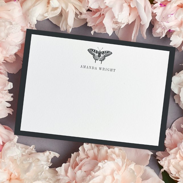 Vintage Butterfly | Personalised Stationery Flat Card (Creator Uploaded)