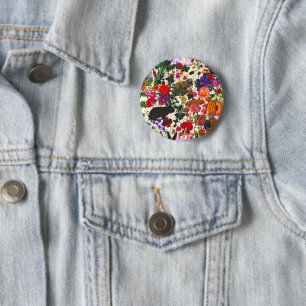 Vintage Butterfly Rabbit Garden Floral Watercolor 6 Cm Round Badge