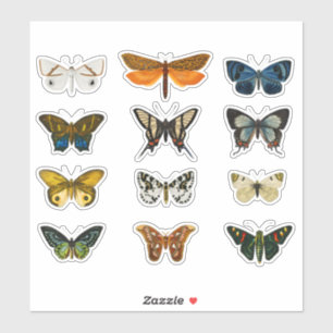 Vintage Butterfly Set 1 Stickers - Classic Floral 