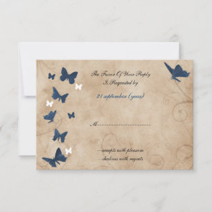 vintage butterfly wedding  rsvp Standard 3.5 x 5
