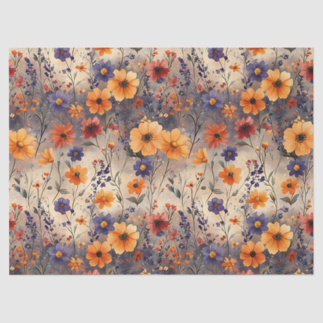 Vintage Butterfly Wildflower (3) Tissue Paper (Front)