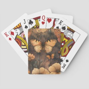 Vintage Butterfly Wildflower (8) Playing Cards