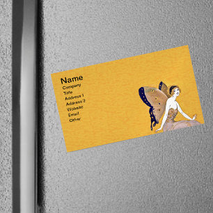 Vintage Butterfly Wings Fairy Fae Blonde Hair Magnetic Business Card