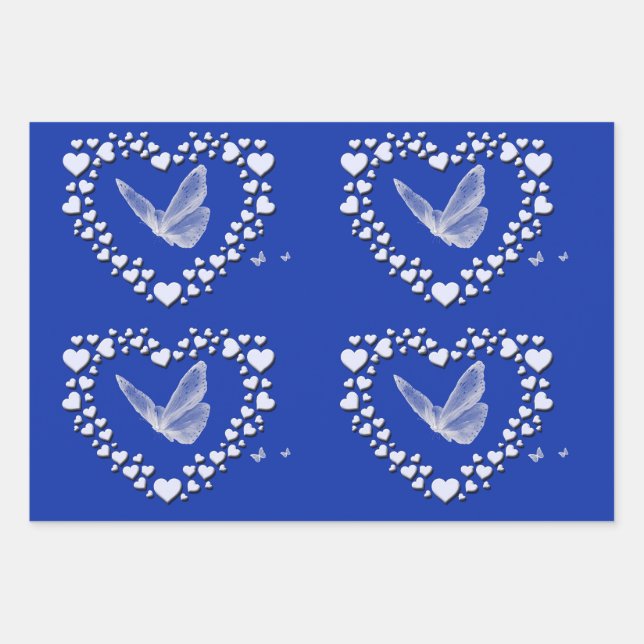 Vintage Butterfly Wrapping Paper Sheet Set of 3 (Front 3)