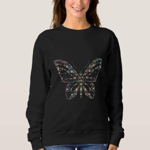 Vintage Butterfly Yoga Nature Lover Nouveau Art In Sweatshirt