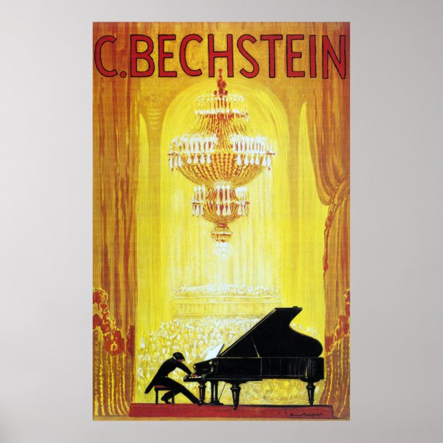 Vintage C. Bechstein German Piano Advertisement Poster (Front)