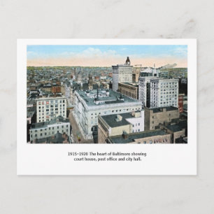 Vintage ca 1920 The Heart of Baltimore Postcard