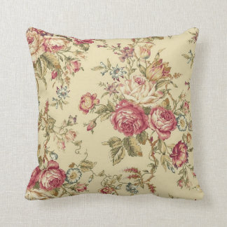 Vintage Cabbage Rose Design Cushion