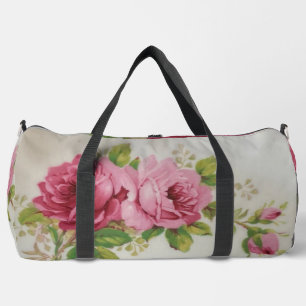 Vintage Cabbage Rose Elegance Duffle Bag