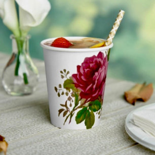 Vintage Cabbage Rose Elegance Paper cup