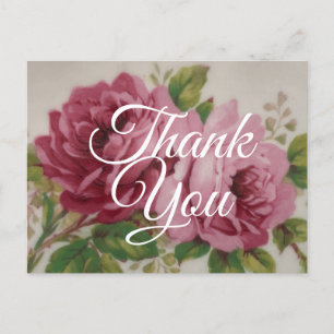 Vintage Cabbage Rose Elegance Postcard