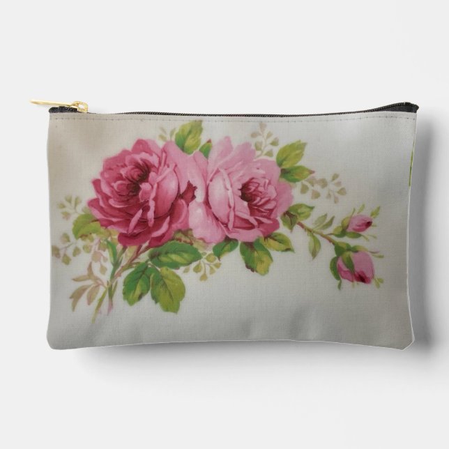 Vintage Cabbage Rose Elegance Print Cut Sew Bag (Front)