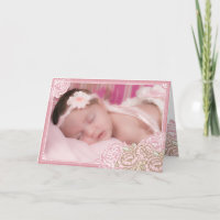 Vintage Cabbage Roses Photo Thank You