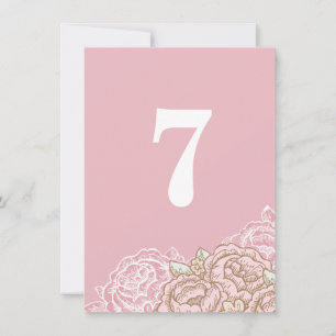 Vintage Cabbage Roses Table Numbers