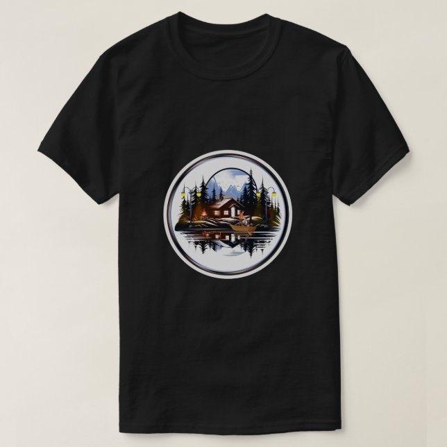 Vintage Cabin - (Beautiful Scenery) T-Shirt (Design Front)