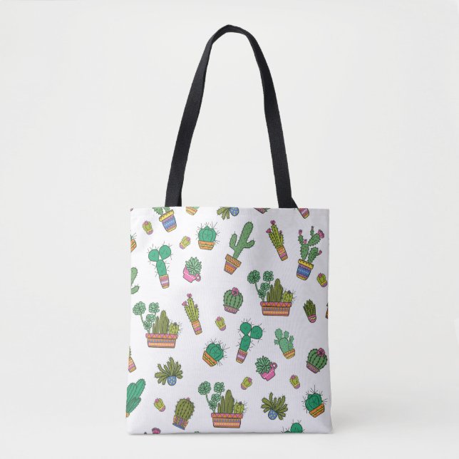 Vintage Cacti: Seamless Pattern Design. Tote Bag (Front)