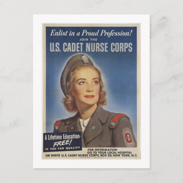 Vintage Cadet Nurses Postcard (Front)