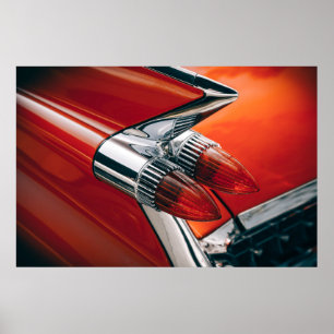 Vintage Cadillac American Made Car Tailfin Lights Poster