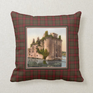 Vintage Caerlaverock Castle Clan Maxwell Tartan Cushion