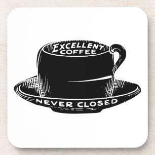 Vintage cafe coffee sign coaster