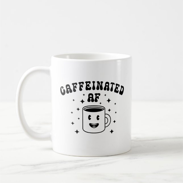 Vintage Caffeinated AF Coffee Mug (Left)