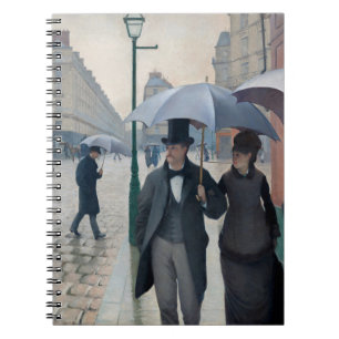 Vintage Caillebotte Paris Street Rainy Day Art Notebook