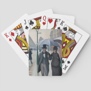 Vintage Caillebotte Paris Street Rainy Day Art Playing Cards