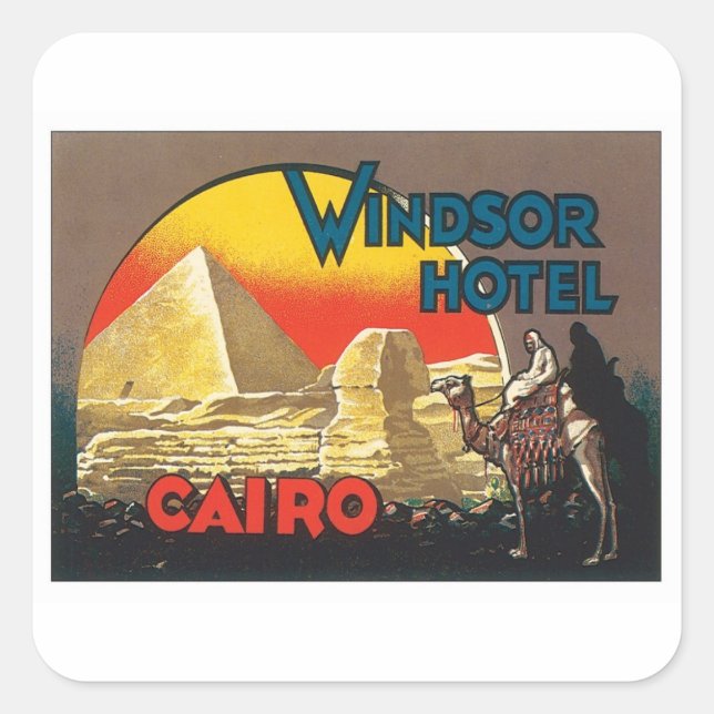 Vintage Cairo Egypt Square Sticker (Front)