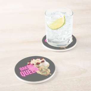 Vintage Cake Baking Queen Coaster