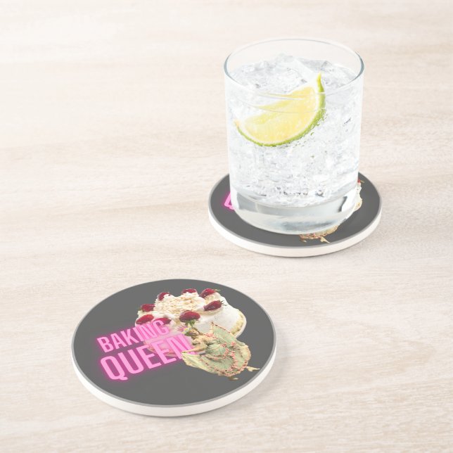 Vintage Cake Baking Queen  Coaster (Side)