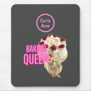 Vintage Cake Baking Queen Personalised Mouse Pad