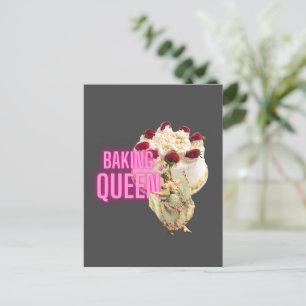 Vintage Cake Baking Queen  Postcard