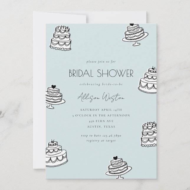 Vintage Cake Bridal Shower Invitation (Front)