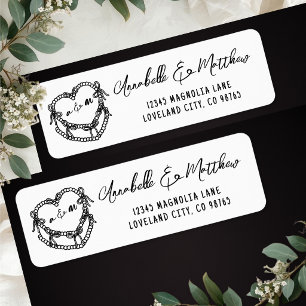 Vintage Cake Hand Drawn Wedding Return Address Label