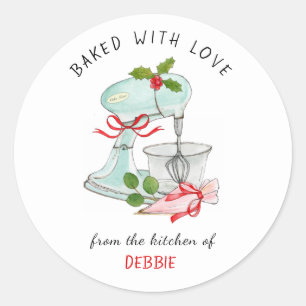 Vintage Cake mixer Bakers Holiday Classic Round Sticker