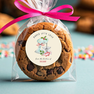 Vintage Cake mixer Bakers Holiday  Classic Round  Sticker