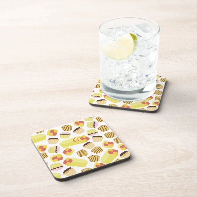 Vintage Cakes Pattern Coaster (Right Side)