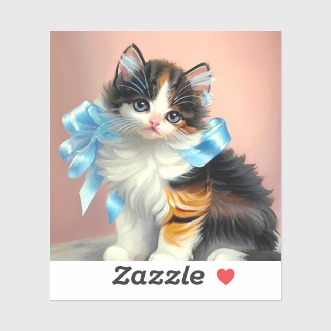 Vintage Calico Kitten Illustration (Sheet)