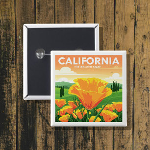 Vintage California 15 Cm Square Badge