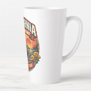 Vintage California Admission Day Retro Bear & Popp Latte Mug