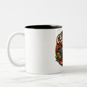 Vintage California Admission Day Retro Bear & Popp Two-Tone Coffee Mug