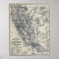 Vintage California and Nevada Road Map (1920)