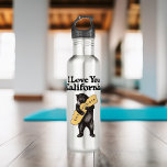 Vintage California Bear Hug 710 Ml Water Bottle<br><div class="desc">1913 Cover illustration for "I Love You,  California" California State Song.</div>