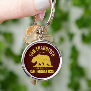 Vintage California Bear – San Francisco Edition Key Ring