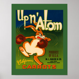 Vintage California Carrots Ad Art Poster