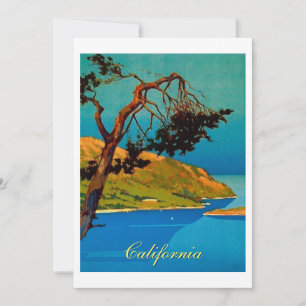 Vintage California Coast Travel Holiday Card