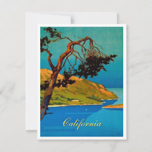 Vintage California Coast Travel Holiday Card